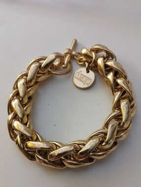 1AR by Unoaerre Italian Gold-Tone Braided Chain Bracelet